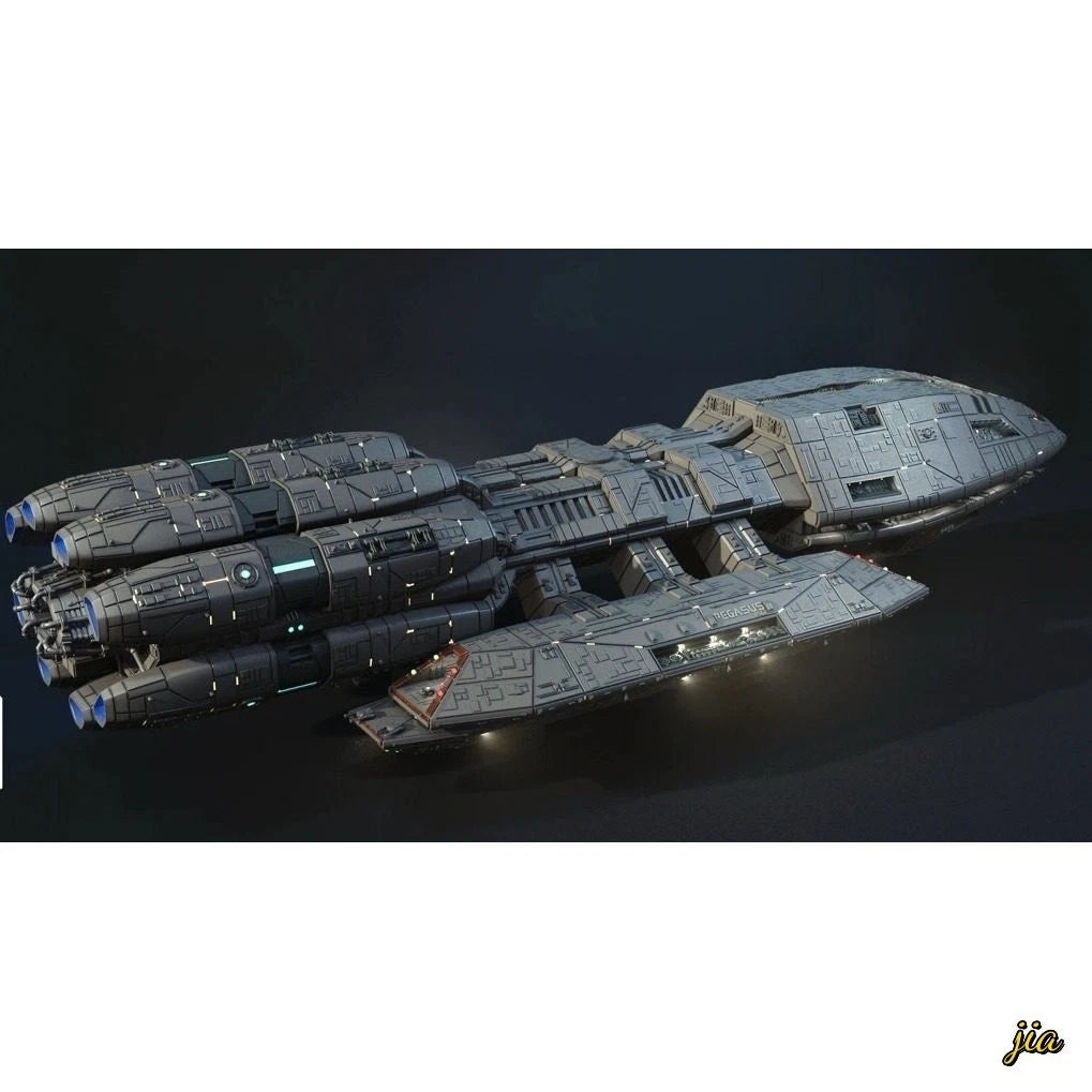 1/4000 Battlestar Pegasus Space Battleship Mode Kit W/base 3D Printing DIY 07FC0E-D4 - KOEEK