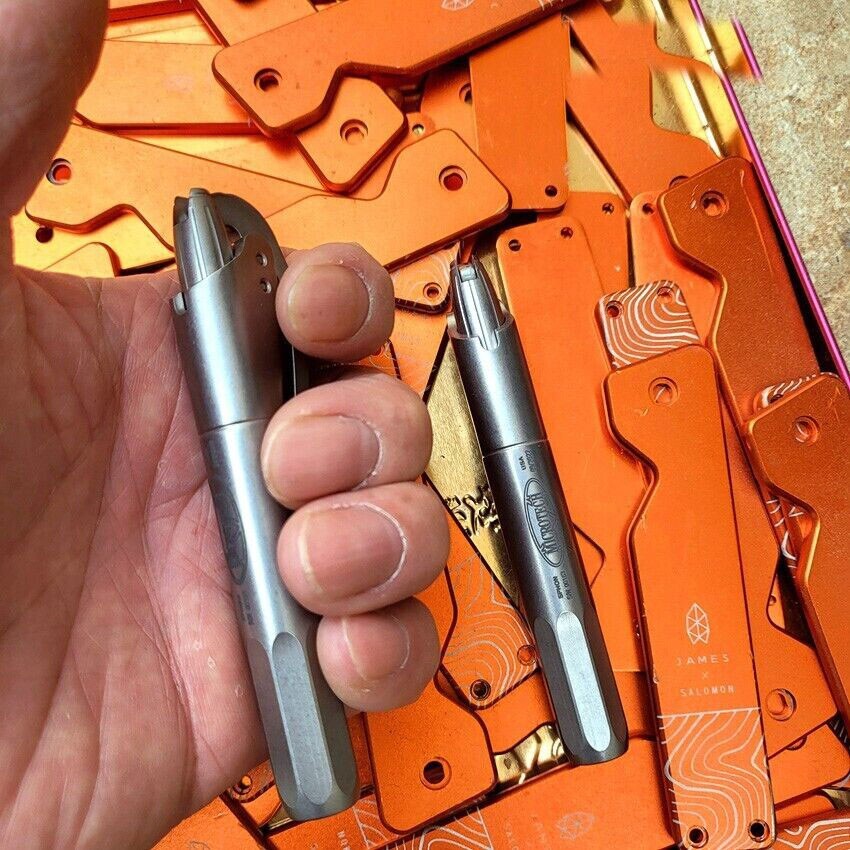 Titanium Alloy Pocket Siphon Pen Ball Pen Business Signature Gel Pen EDC Tools 07FC0E-D4 - KOEEK