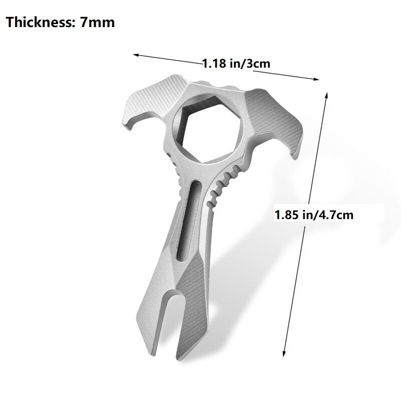 EDC Titanium Alloy Pry Bar Crowbar Wrench Can Opener Outdoor Portable Multi Tool 07FC0E-D4 - KOEEK