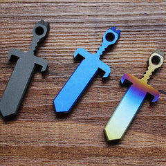 Titanium Alloy Necklace Pendant Crowbar Zipper Head outdoor Keychain EDC Tool 07FC0E-D4 - KOEEK