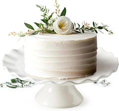 White Cake Stand, 10 Inch Cake Stands for Tea Party, Round Dessert Stand 07FC0E-D4 - KOEEK