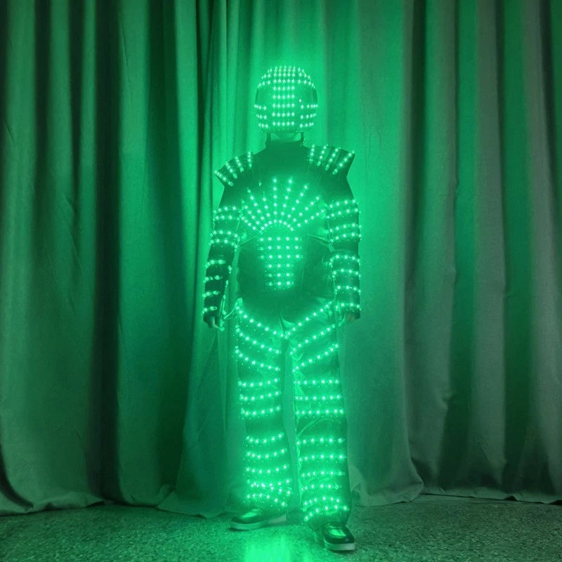 LED Robot 7 Colors Changing Luminous Armor Clothing Helmet Bar DJ Shows Costume 07FC0E-D4 - KOEEK