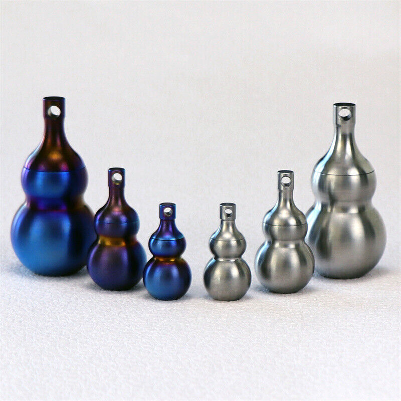 Pure Titanium Waterproof Pill Case Holder Organizer Container EDC Keychain Gift 07FC0E-D4 - KOEEK