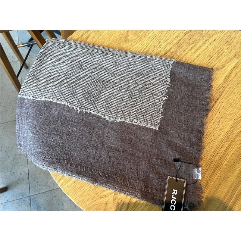 Mens Plaid Check Soft Scarf  Wool Bandana Unisex Shawl Winter Neckerchief 07FC0E-D4 - KOEEK