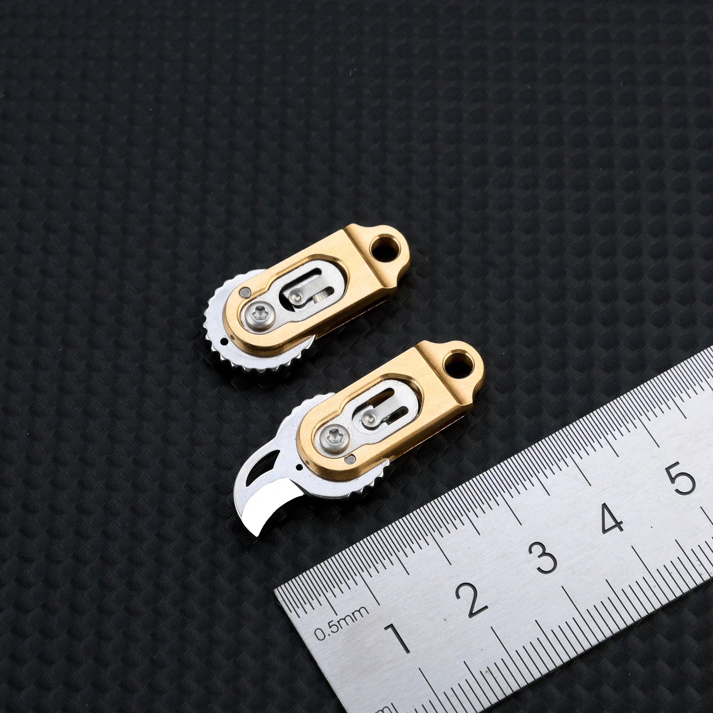 Mini Brass Keychain Outdoor Camping Tool Folding Knife Cutter EDC Pocket Knife 07FC0E-D4 - KOEEK