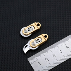 Mini Brass Keychain Outdoor Camping Tool Folding Knife Cutter EDC Pocket Knife 07FC0E-D4 - KOEEK