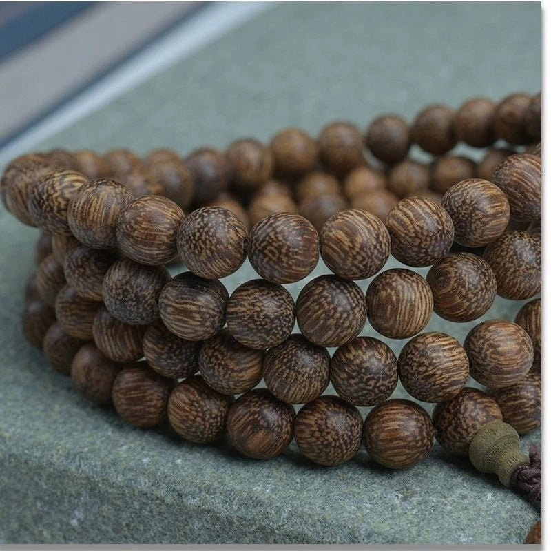 108 Beads Mala Necklace Multi Layer Buddhist Gift Agarwood Bracelet White Kyara 07FC0E-D4 - KOEEK