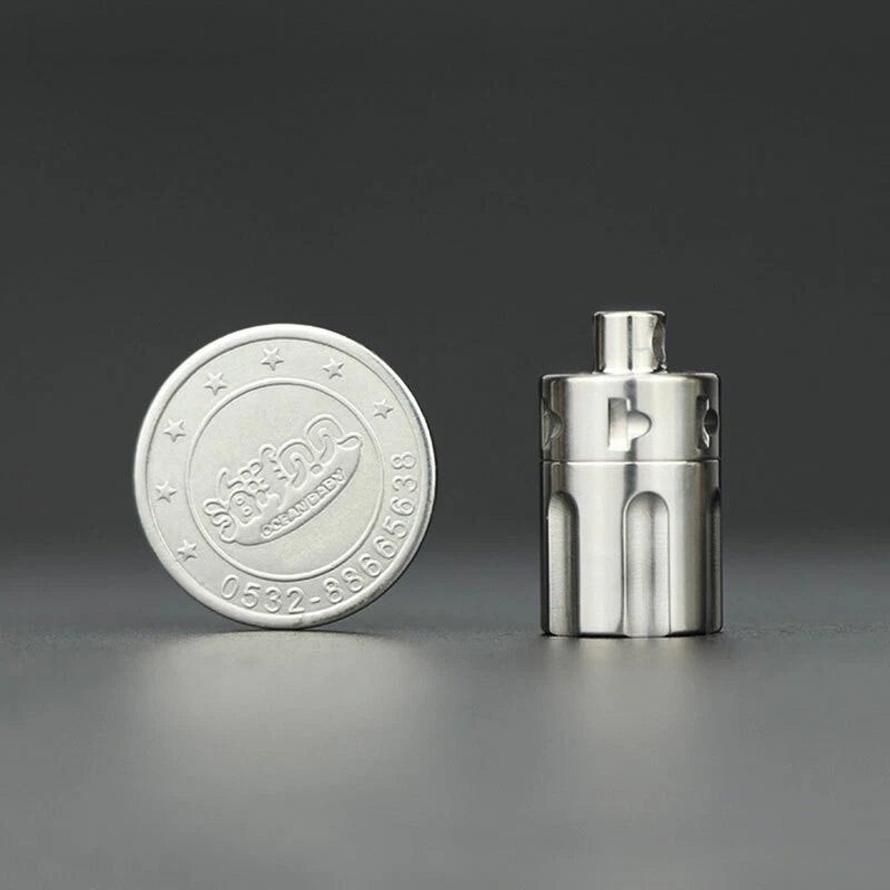 TC4 Titanium Waterproof Pill Container Revolver Cylinder Keychain Pendant EDC 07FC0E-D4 - KOEEK