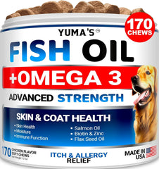 used Omega 3 Fish Oil for Dogs - 170 Chews - Skin and Coat 170 - & 07FC0E-D4 - KOEEK