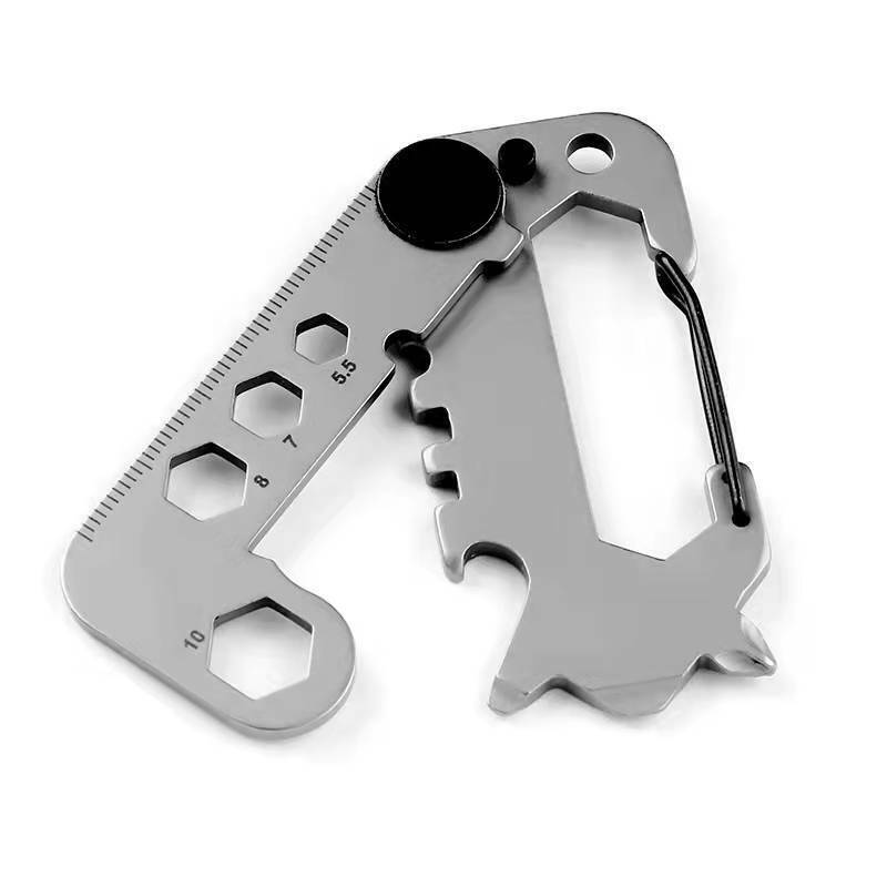 9 in 1 Multifunction Tool Outdoor EDC Camping Hiking Bicycle Carabiner Key Chain 07FC0E-D4 - KOEEK