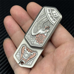 Personalized Snake EDC Fidget Toys Stainless Steel Magnetic Push Haptic Slider 07FC0E-D4 - KOEEK