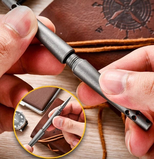 Titanium Alloy Ballpoint Pen Business Tactical Pen Office Stationery Outdoor EDC 07FC0E-D4 - KOEEK