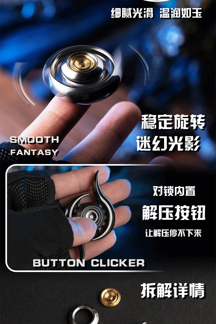 EDC Magic Eye Fidget Spinner Metal Toy Stress Relief Necklace Gift Spinning Tops 07FC0E-D4 - KOEEK