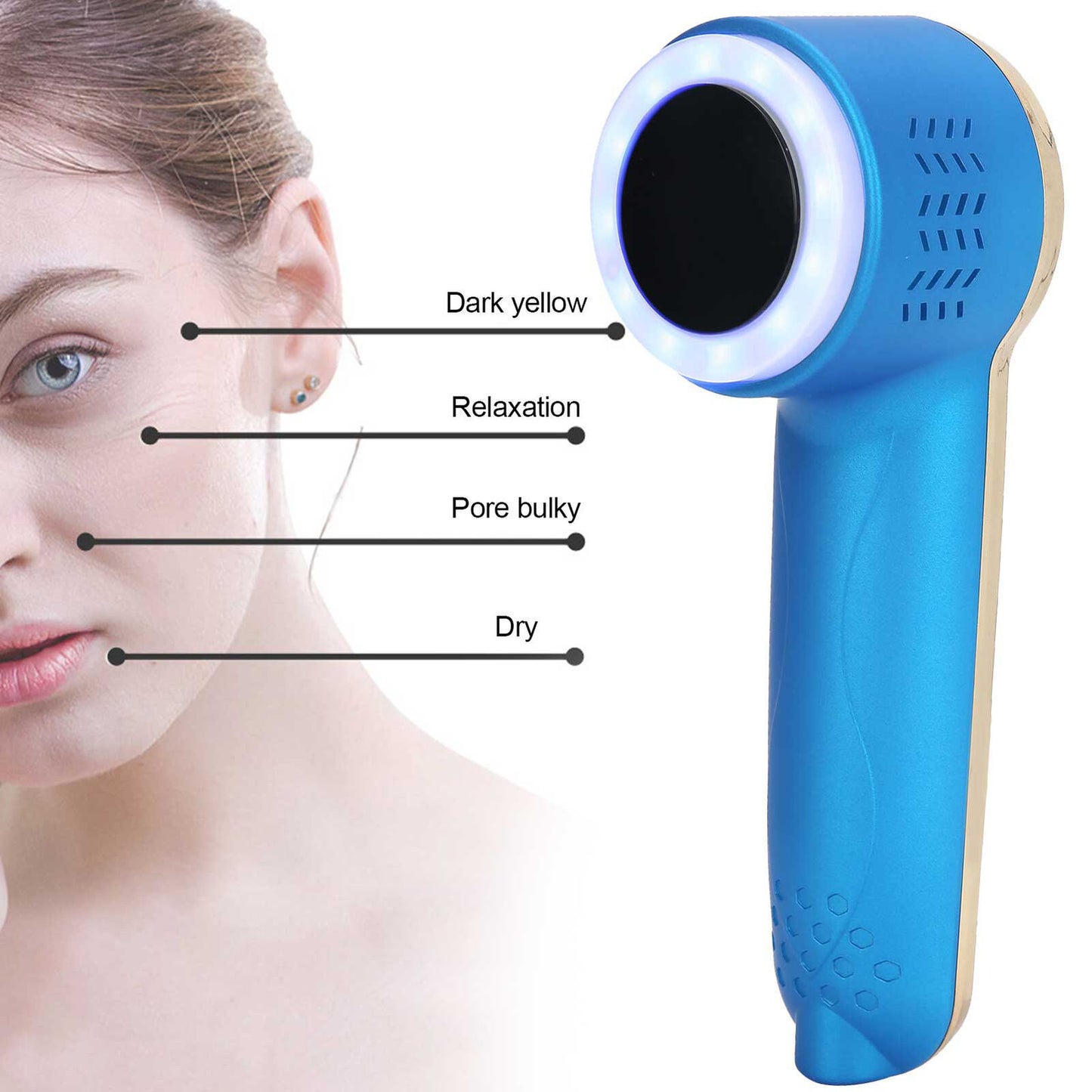 ny 5‑55℃ Hot Cold Face Hammer Red Blue Light Face Whitening Care Machine Blue