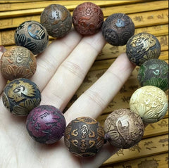 20mm Natural Wood Colorful Prayer Beads Men Woman Buddha Bracelet  Jewelry 07FC0E-D4 - KOEEK