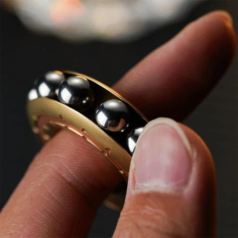 Novel MechNovanical Buddha Beads Fidget Ring Creative EDC Metal Adult Fidget Toy 07FC0E-D4 - KOEEK