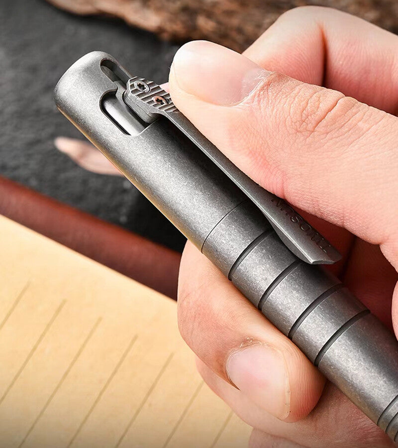 EDC Outdoor Titanium Alloy Ballpoint Signature Business Office Pen G2 Refills 07FC0E-D4 - KOEEK