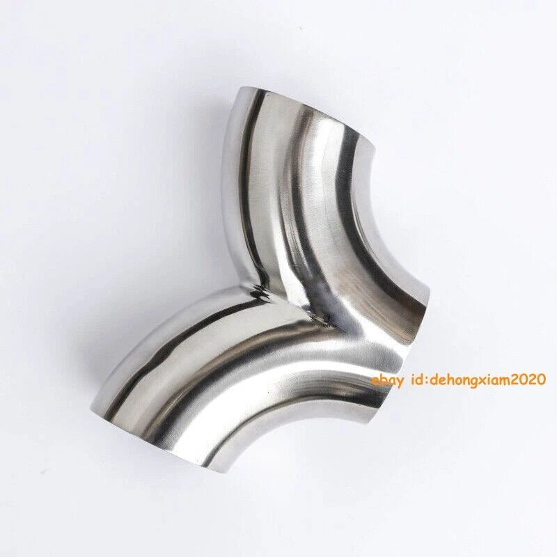 304 Stainless Steel 3 Way Y-Shape Pipe Tee Piece 90° Exhaust Polished Tube Tool 07FC0E-D4 - KOEEK