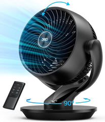 13-inch silent desk fan for bedroom, 70-foot air circulator with remote control 07FC0E-D4 - KOEEK