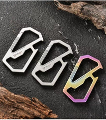 EDC Titanium Carabiner Clip with Bottle Opener Car Key Holder Organizer Keychain 07FC0E-D4 - KOEEK