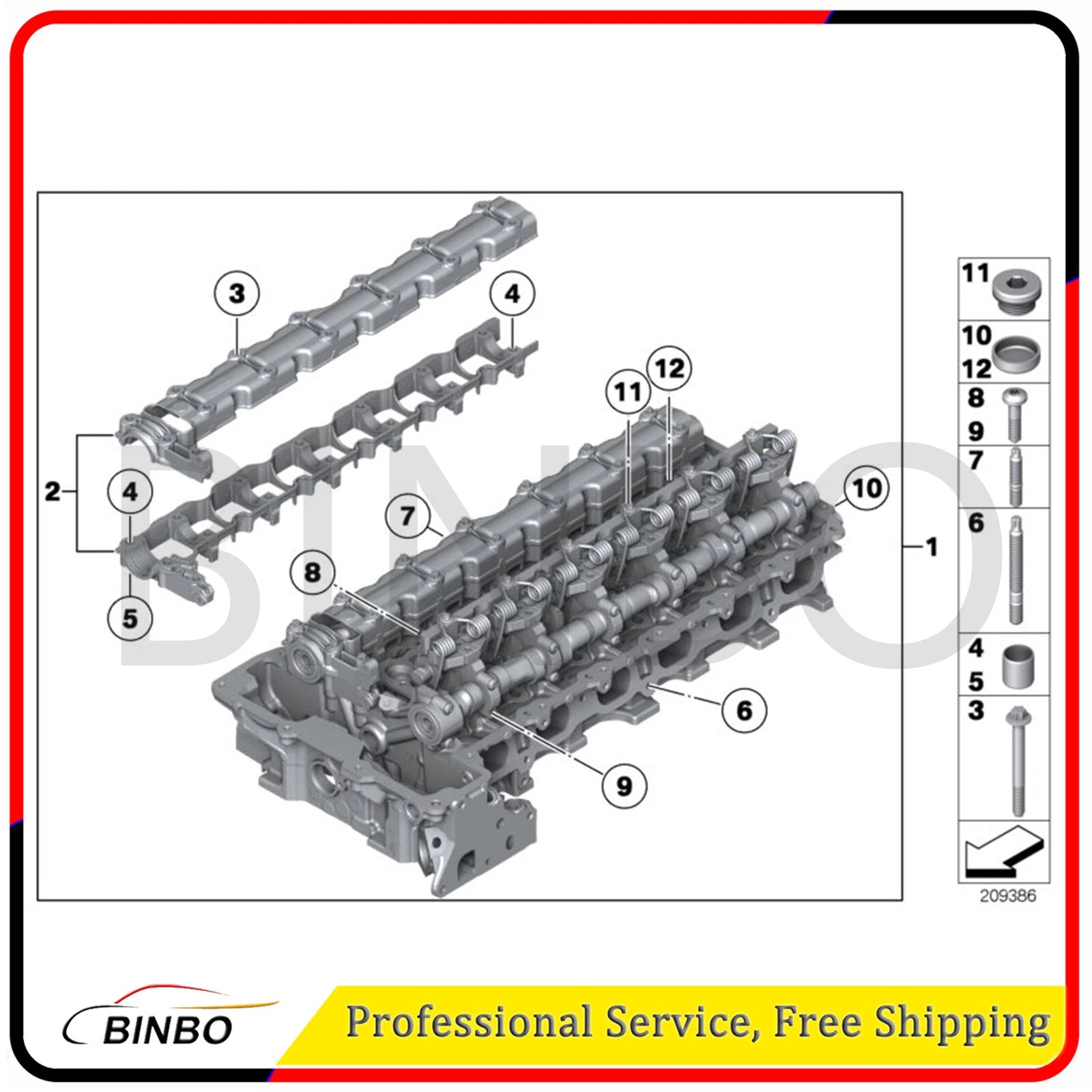 Intake Camshaft Rod Bearing for BMW F10 F20 X5 X6 N52 N55 Engine (7pcs set) 07FC0E-D4 - KOEEK