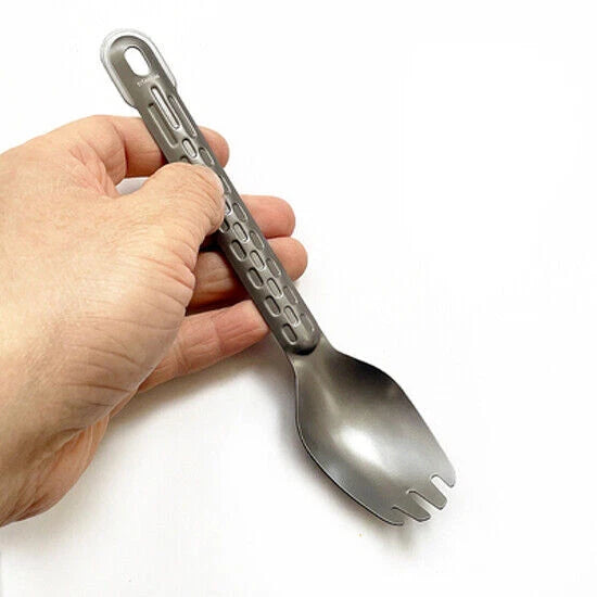 Titanium Spoon / Spork Tableware Outdoor Travel Portable Small Kitchen EDC Tools 07FC0E-D4 - KOEEK