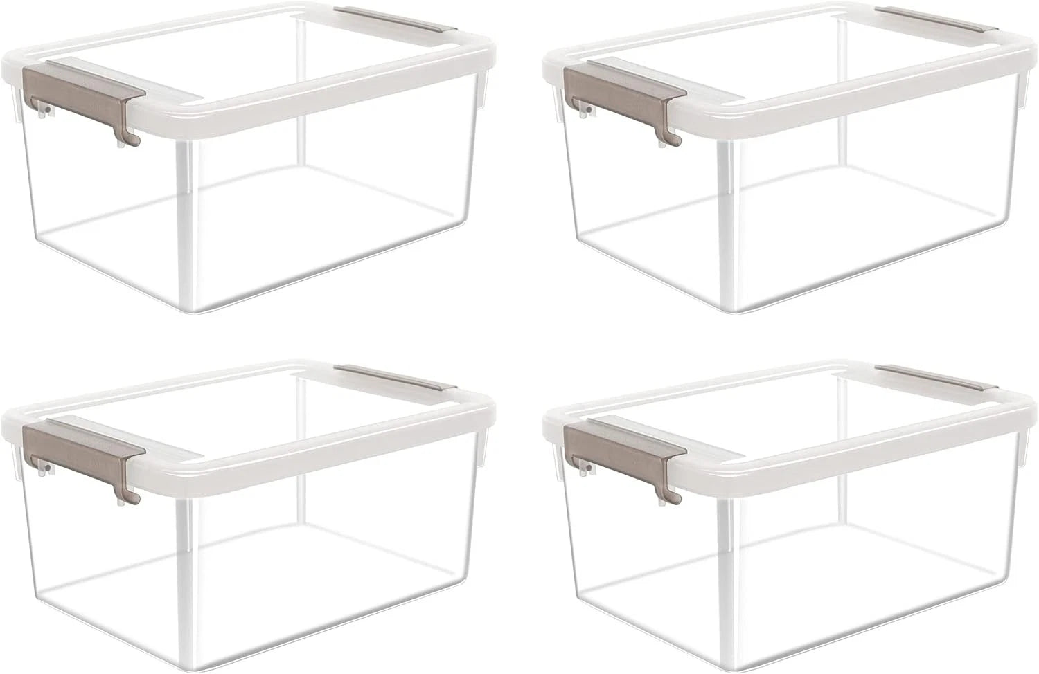 4-piece set of small storage boxes with lids 3.2liter plastic storage containers 07FC0E-D4 - KOEEK