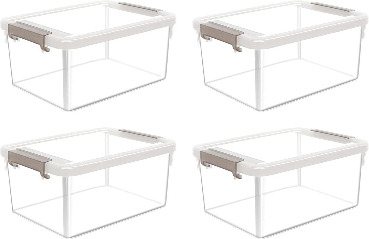 4-piece set of small storage boxes with lids 3.2liter plastic storage containers 07FC0E-D4 - KOEEK