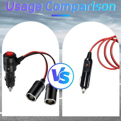 new Car Cigarette Lighter Splitter Adapter, 7in UL Wire with 15A Fuse, Auto DC... 07FC0E-D4 - KOEEK