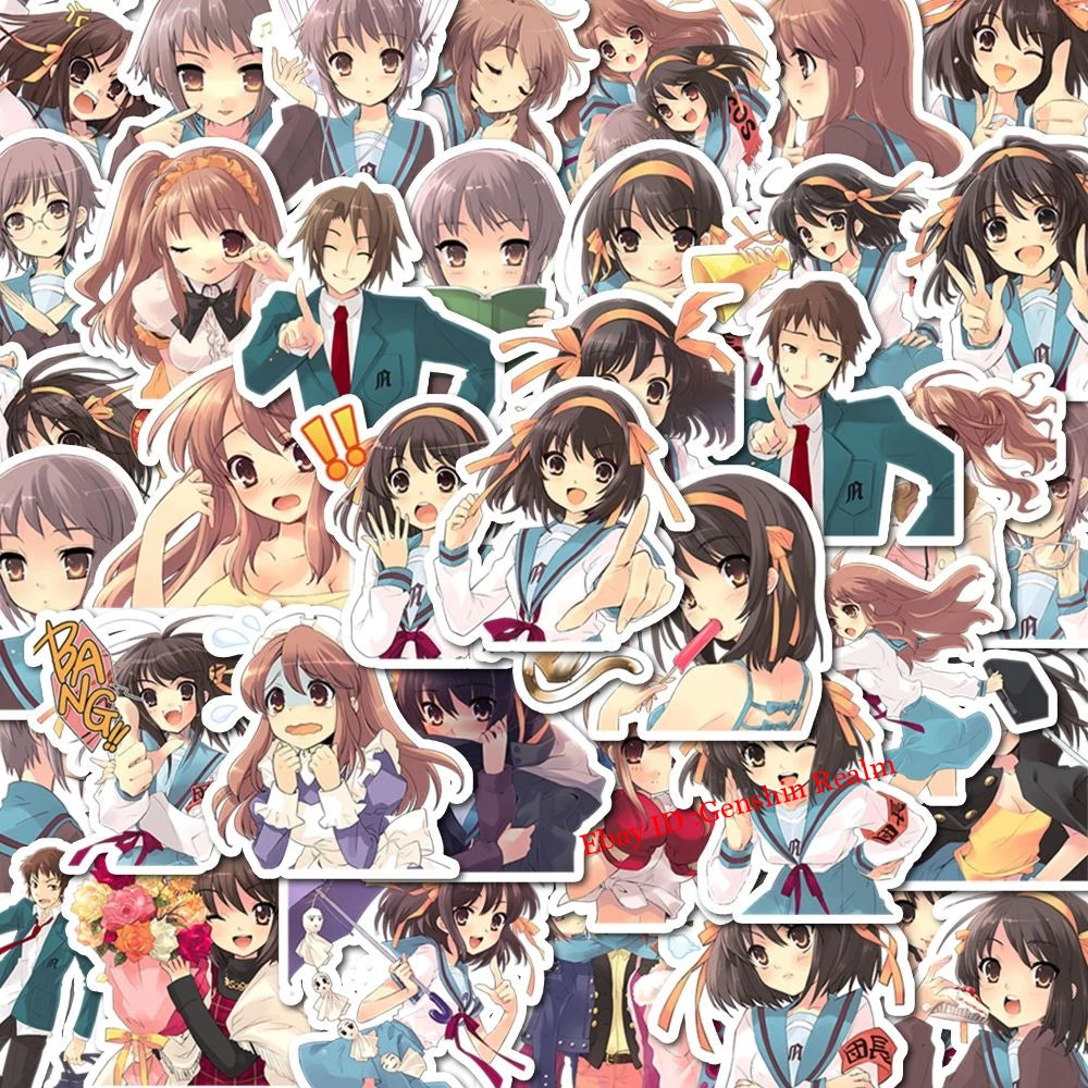 40Pcs Anime Suzumiya Haruhi No Yuuutsu Waterproof Stickers Decoratio Gift 07FC0E-D4 - KOEEK
