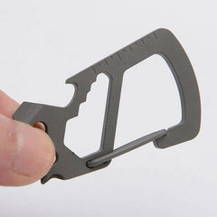 Titanium Alloy Keychain Carabiner Opener Wrench Outdoor Camping Multi EDC Tools 07FC0E-D4 - KOEEK