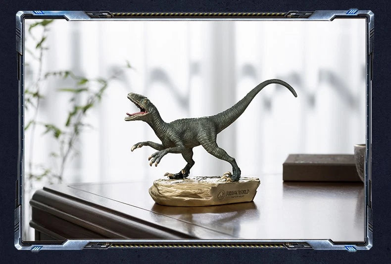 Official 1:20 Velociraptor Blue Brass Statue Figure Dinosaur Model Desktop Decor 07FC0E-D4 - KOEEK