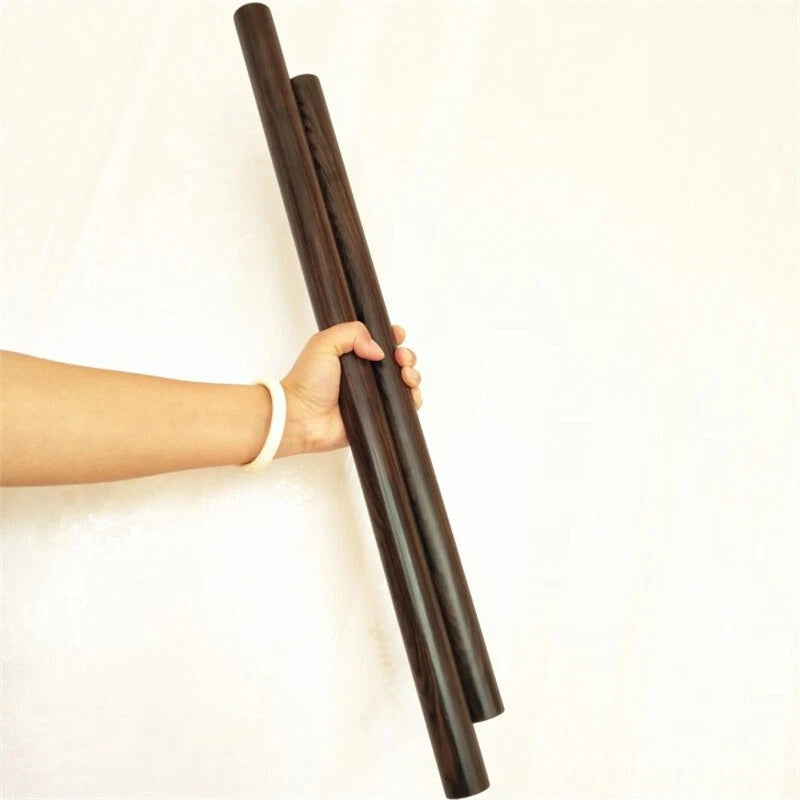 Ebony Wood Round Stick Lumber Shaft Weapon Defense Pen Beads Craft Prop 40/50CM 07FC0E-D4 - KOEEK