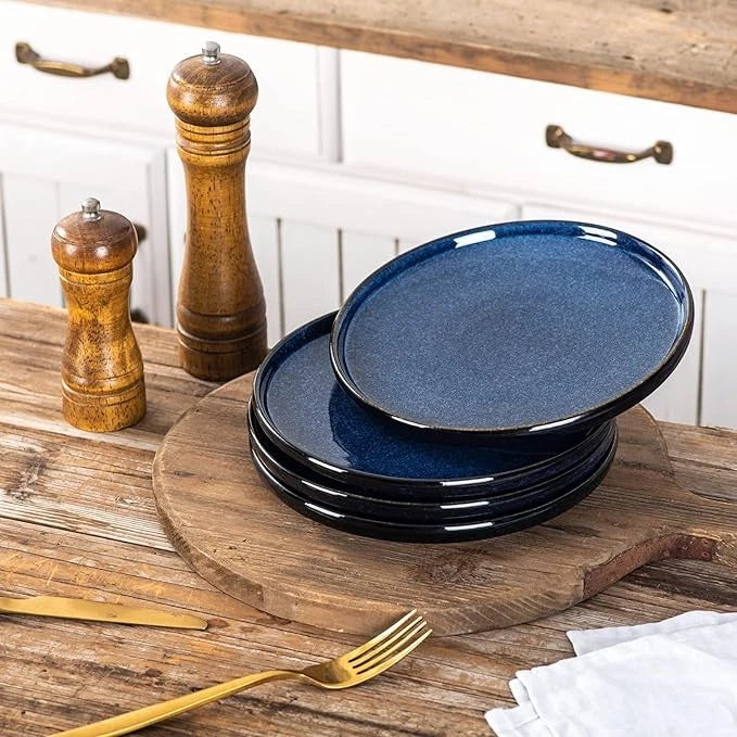 Ceramic Dinner Plates Set - Porcelain 10 Inch Flat Steak Pasta Pizza Plate Home 07FC0E-D4 - KOEEK