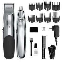 new Wahl Groomsman Rechargeable Beard Trimmer kit for Mustaches, Nose Silver WAHL - KOEEK