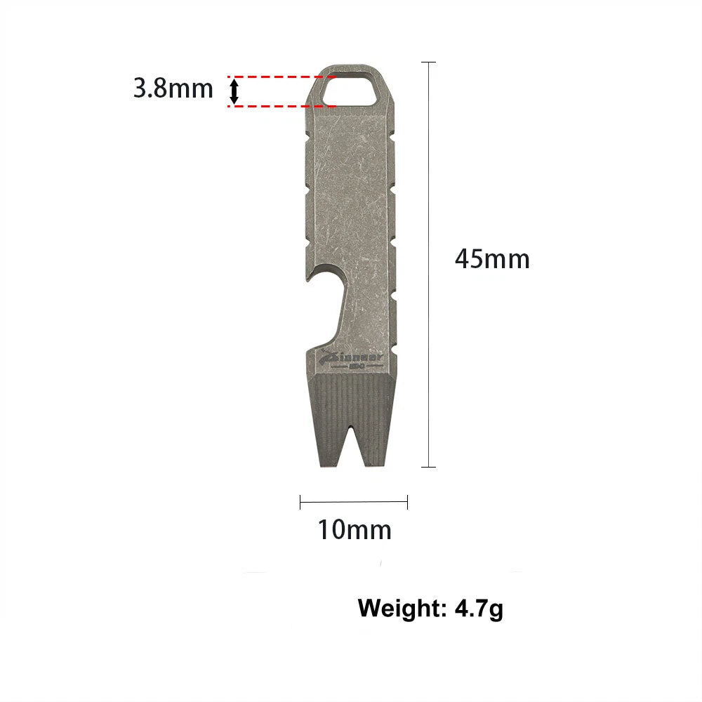 EDC Mini Titanium Alloy Keychain Multi Tool Pocket Pry Bar Crowbar Opener Cutter 07FC0E-D4 - KOEEK