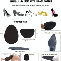 new Non-Slip Shoes Pads Sole Protectors Adhesive, High Heels Black 4pairs 07FC0E-D4 - KOEEK