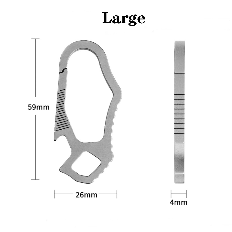 EDC Titanium CNC Belt Keychain Carabiner Strong Spring with Bottle Opener 07FC0E-D4 - KOEEK