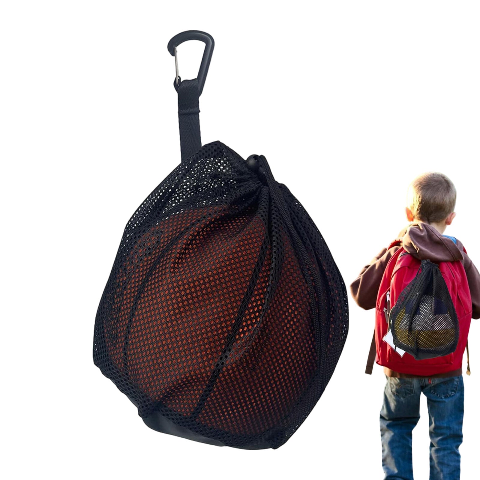 new Basketball Carrying Bag Adjustable Shoulder Ball Bag Clip On Ball For Backpack koeek - KOEEK