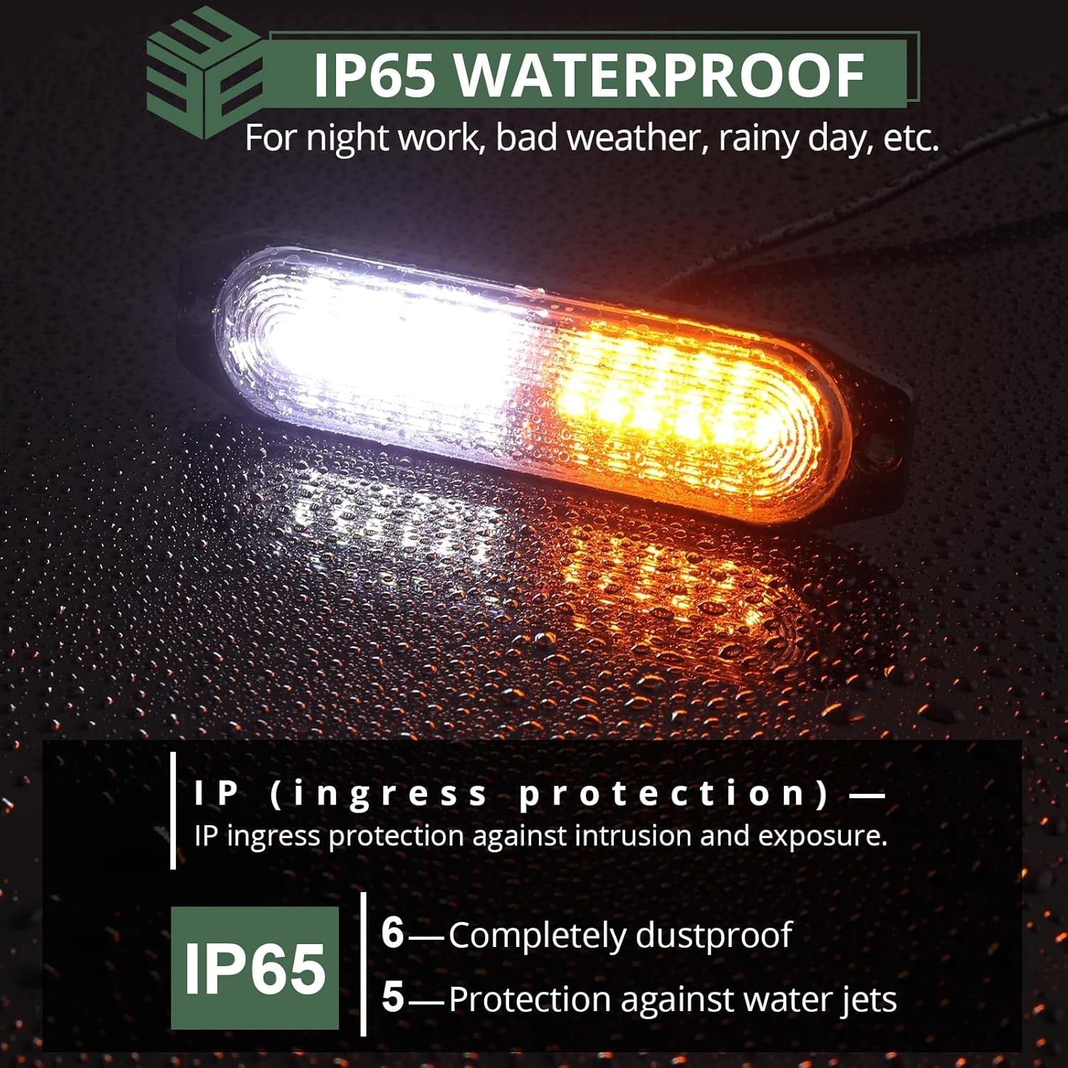 new EYPINS LED Surface Mount Strobe Lights Kit,White Amber Flashing White EYPINS - KOEEK