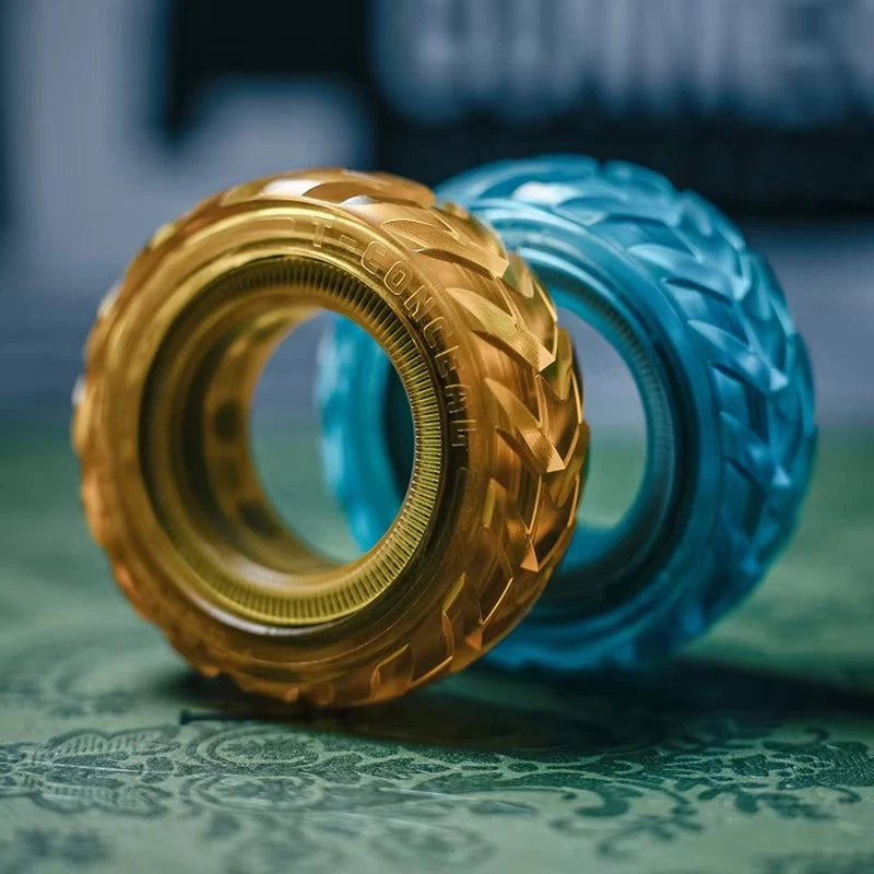 Tire Fidget Ring EDC Personalized Plastic Mechanical Ratchet Ring Fun Fidget Toy 07FC0E-D4 - KOEEK