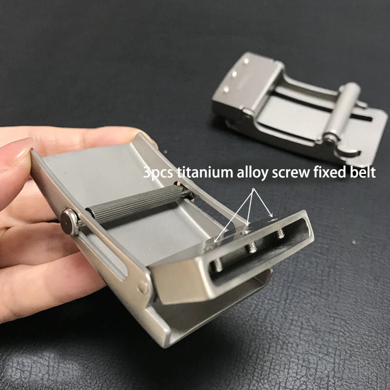 Titanium Alloy Men's Belt Buckle Automatic Roller Buckle Waist Strap Head Gifts 07FC0E-D4 - KOEEK