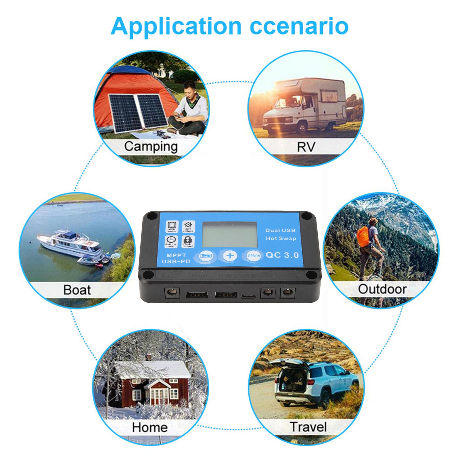 new 12V/24V  LCD Solar Panel Battery Regulator 12V/24V Charge Controller Dual USB koeek - KOEEK