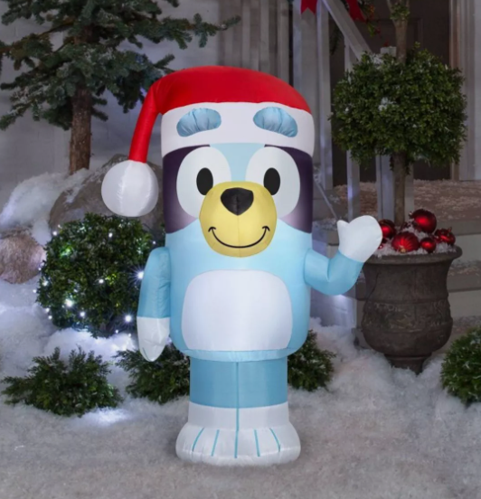 Bluey Christmas 3.5 FT Gemmy Lighted Inflatable Blow Up Santa Hat Decoration GEMMY - KOEEK