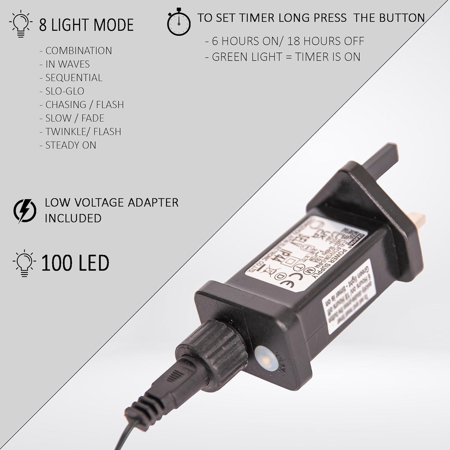 1000LED Compact Christmas Lights Mains String Multifunction Tree Home Xmas Decor 07FC0E-D4 - KOEEK