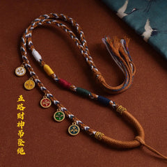 Tibetan Handmade Pendant Cord Necklace for Buddha Dzi Amulet Thangka Jewelry 07FC0E-D4 - KOEEK