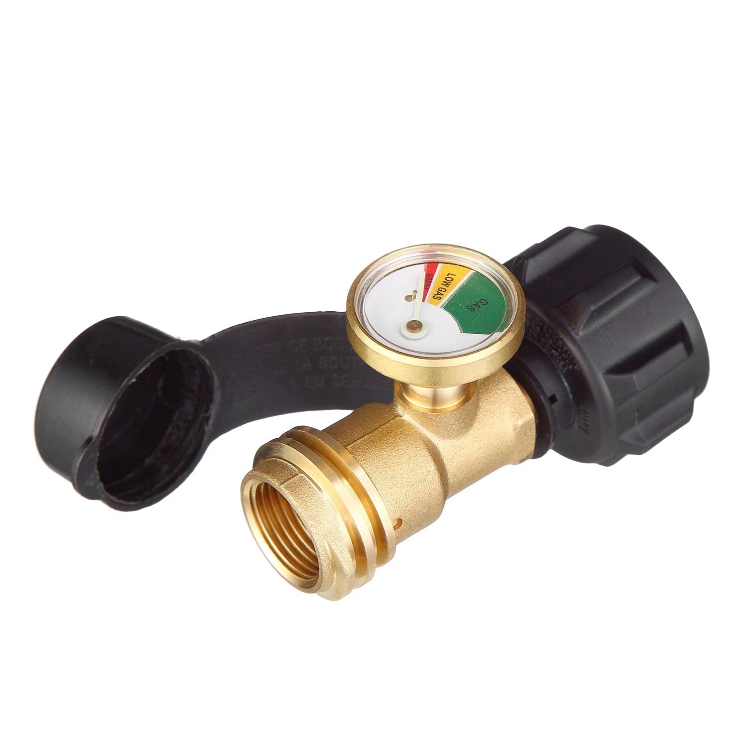 Propane Tank Gauge Brass Adapter RV Pressure Gas Level Meter BBQ Indicator 07FC0E-D4 - KOEEK