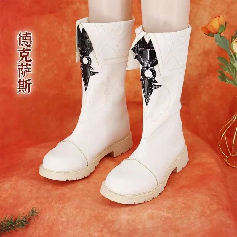 Arknights Texas The Omertosa White Flat Bottom Long Boots Cosplay Shoes Props 07FC0E-D4 - KOEEK