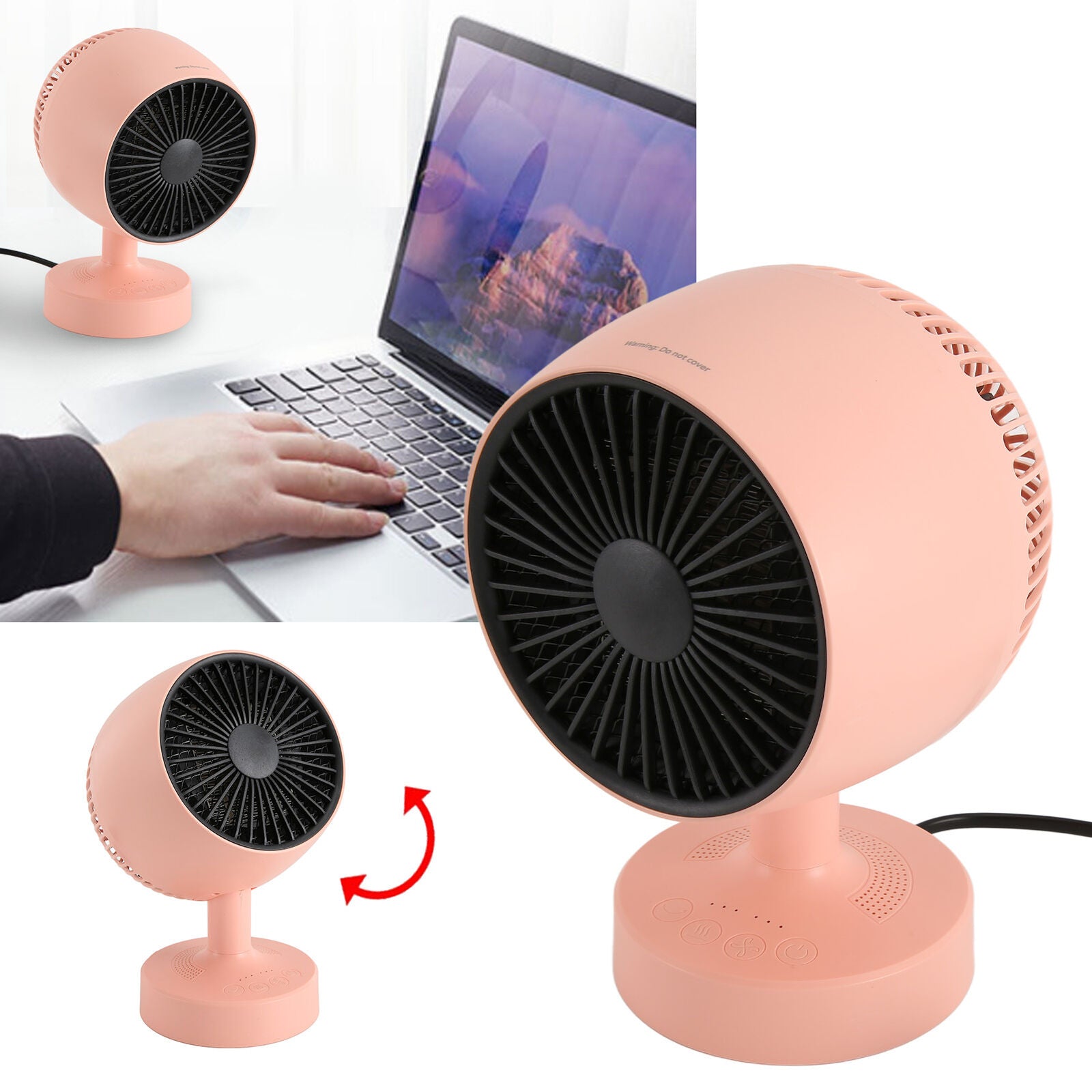 new (US Plug)Desk Heater Portable Hot Cold Heater Fan Low Noise 100-240V For Office koeek - KOEEK