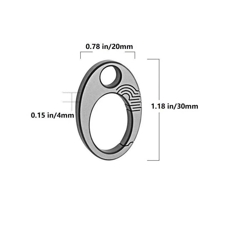 2PCS EDC  Mini Titanium Carabiner Keychain Clip Quickly Release Key Chain Hook 07FC0E-D4 - KOEEK